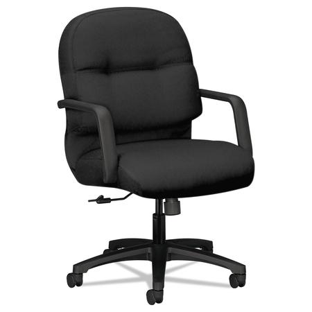 HON Pillow-Soft 2090 Managerial Mid-Back Swivel/Tilt Chair, Black Fabric H2092.H.CU10.T